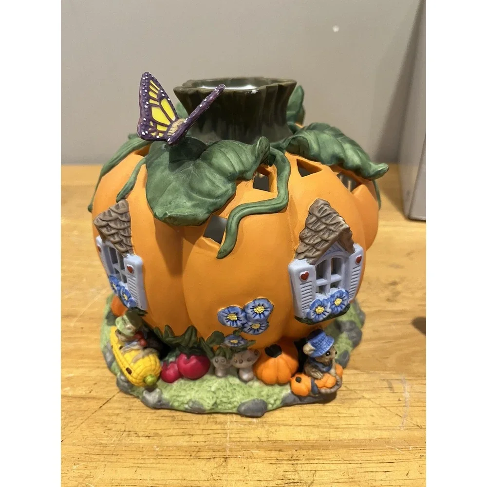 Partylite Harvest Pumpkin Tealight House Halloween Holder Retired‎ P7316 - Picture 2 of 6